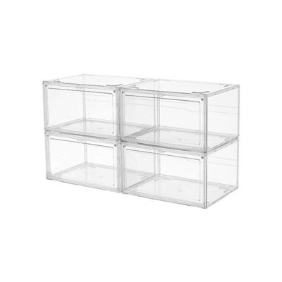 Hộp đựng giày acrylic từ tính trong suốt có thể xếp chồng lên nhau trong suốt