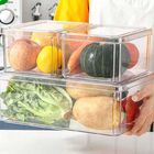 4 chiếc Bộ ngăn tủ lạnh trong suốt bằng nhựa có thể xếp chồng lên nhau Bộ lưu trữ thực phẩm trong nhà bếp